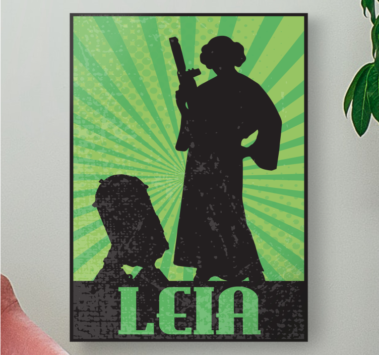 Tableau personnage leia avec arme - TenStickers