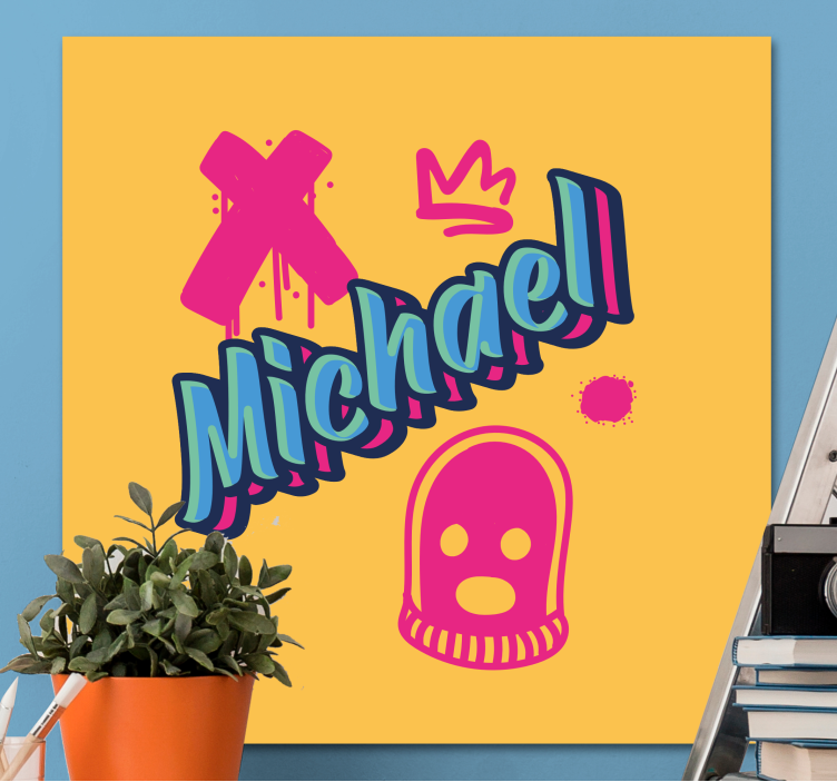 Tableau avec tags et prénom personnalisable - TenStickers