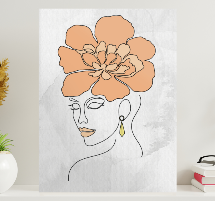 Tableau chambre Visage de fleur minimaliste - TenStickers