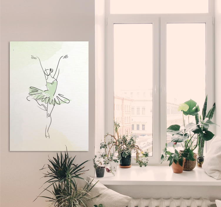 Tableau enfant Ballerine dans l'art de la ligne de pose - TenStickers