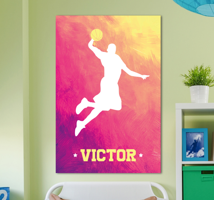 Tableau sports silhouette slam dunk - TenStickers