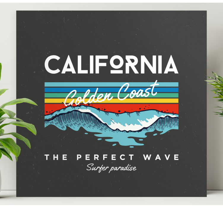 Tableau villes et pays vagues de surfer en californie - TenStickers