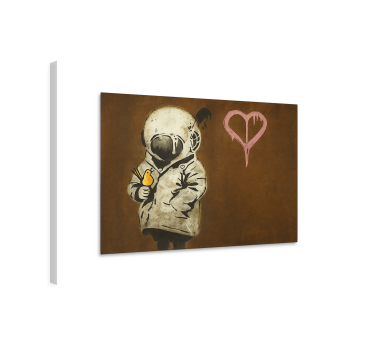 Tableau art fille de l'espace et oiseau - TenStickers
