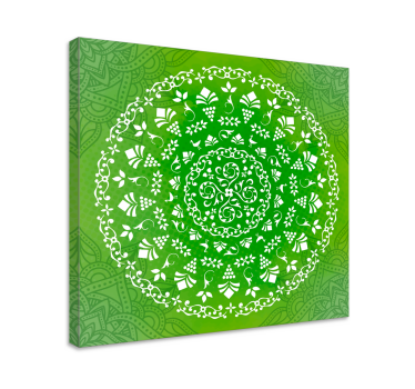 Tableau mandala Mandala vert ornemental rond - TenStickers