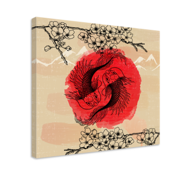 Tableau de poisson Poissons ying yang - TenStickers