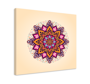 Tableau mandala Arc en ciel beige - TenStickers