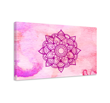 Tableau mandala Mandala aquarelle rose - TenStickers