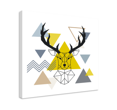 Tableau tête de cerf Cerf géométrique - TenStickers