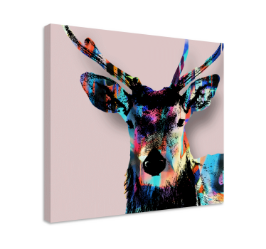 Tableau animaux Cerf multicolore - TenStickers
