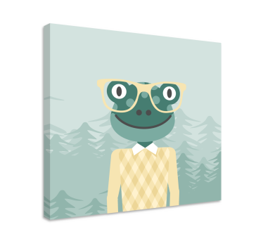 Tableau animaux Grenouille multicolore avec des lunettes - TenStickers