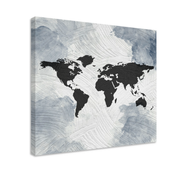 Tableau mappemonde Texturé et noir - TenStickers