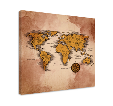 Tableau mappemonde Millésime avec des noms - TenStickers