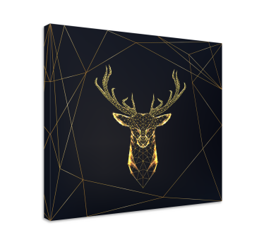 Tableau style scandinave Cerf géométrique avec de l'or - TenStickers