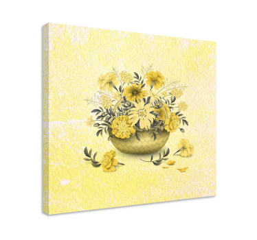 Tableau fleurs Jaune délicat - TenStickers