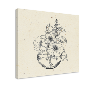 Tableau fleurs Pot dessiné délicat avec - TenStickers