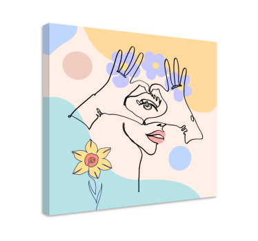 Tableau pour chambre Icône féminine main bouche - TenStickers