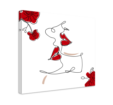 Tableau pour chambre Lèvres de femme en ligne continue - TenStickers