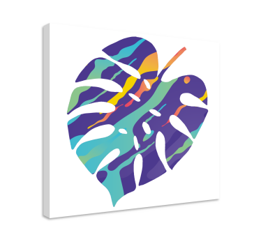 Tableau forme géométrique Art abstrait de feuille colorée - TenStickers