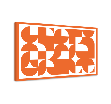 Tableau forme géométrique sticker d'art abstrait orange - TenStickers