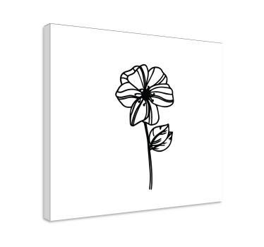Tableau fleurs Dessin au trait moderne fleur marguerite - TenStickers