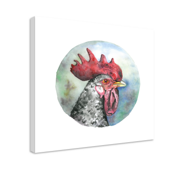 Tableau avec oiseaux tableau à l'huile de poulet bleu - TenStickers