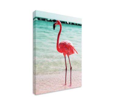 Tableau chambre parentale Flamants roses mignons sur la plage - TenStickers
