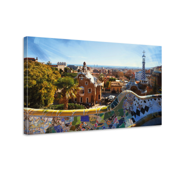 Tableau en 3d Barcelone vue depuis le parc guell - TenStickers