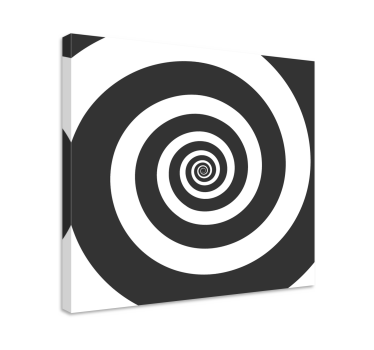 Tableau art Spirale rétro hypnotique noir et blanc - TenStickers