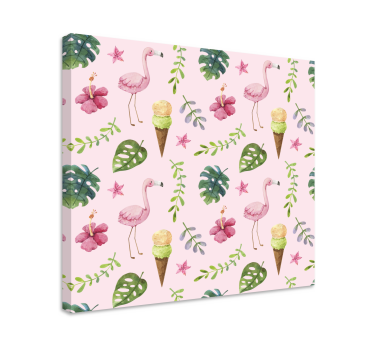 Tableau mosaïque flamants et glaces - TenStickers