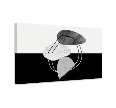 Tableau art Abstraction de pierre noire et blanche - TenStickers