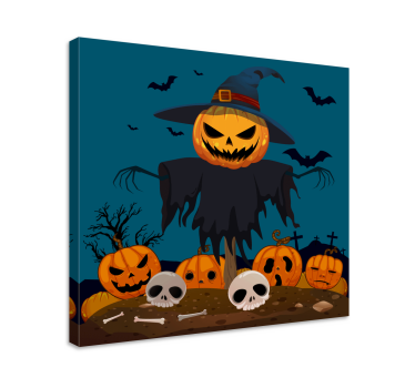 Tableau dinosaures exposition sinistre de citrouilles - TenStickers