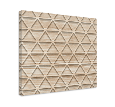 Tableau chambre parentale Effet bois triangle géométrique - TenStickers