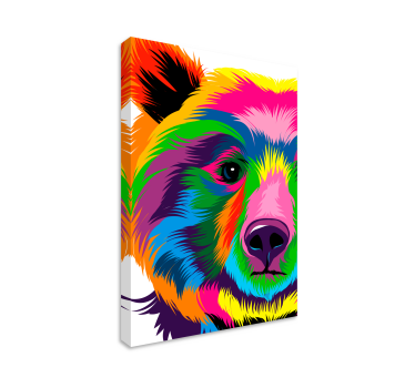 Tableau forme géométrique Ours coloré - TenStickers