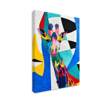 Tableau forme géométrique Girafe colorée abstraite - TenStickers