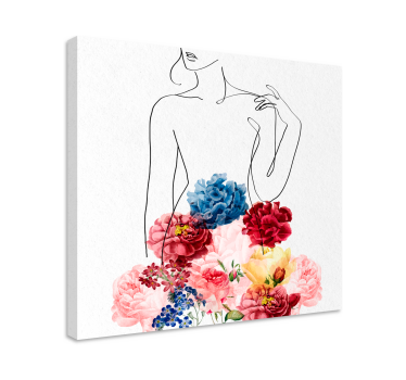 Tableau moderne Robe femme fleurie - TenStickers