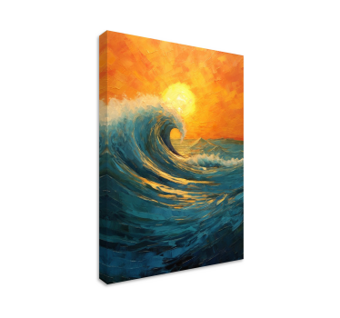 Tableau de paysage vague et lever de soleil - TenStickers