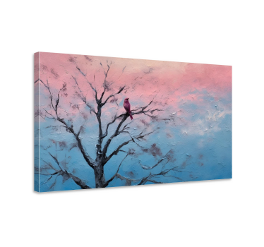 Tableau art oiseau sur un arbre - TenStickers