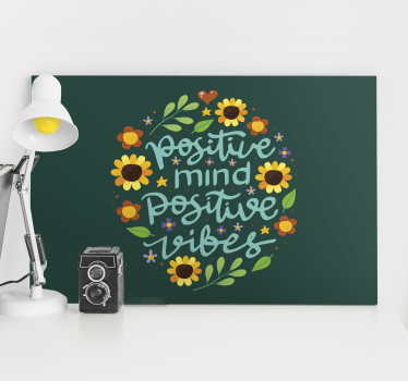 Tableau motivation Fleurs et citation de motivation - TenStickers