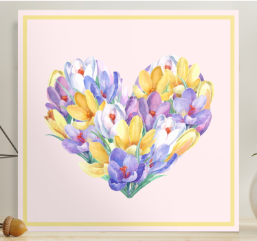 Tableau fleurs Conception de coeur de fleur de crocus - TenStickers