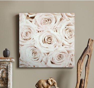 Tableau fleurs Design élégant de fleur de rose blanche - TenStickers