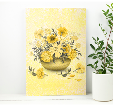 Tableau fleurs Jaune délicat - TenStickers