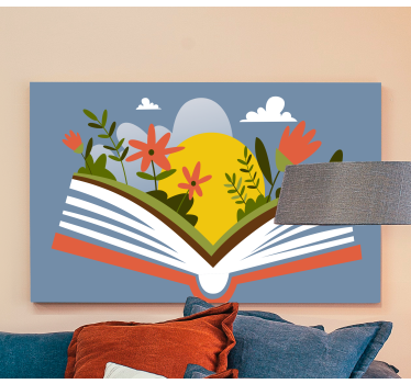 Tableau fleurs Livre d'ouverture avec des fleurs - TenStickers