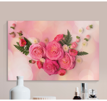 Tableau fleurs Rose délicat - TenStickers