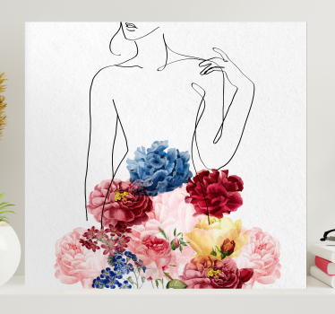 Tableau moderne Robe femme fleurie - TenStickers