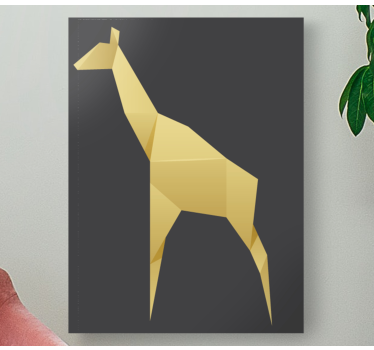 Tableau animaux Girafe en origami - TenStickers