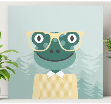 Tableau animaux Grenouille multicolore avec des lunettes - TenStickers