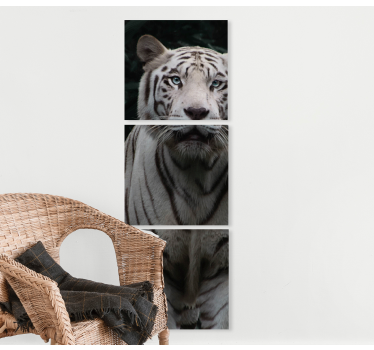 Tableau animaux Tigre blanc - TenStickers