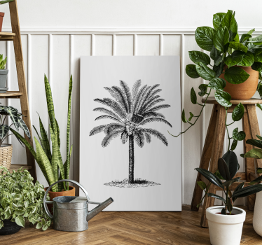 Tableau arbre Silhouette d'encre de palmier - TenStickers