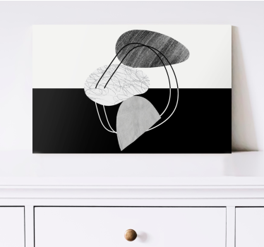Tableau art Abstraction de pierre noire et blanche - TenStickers