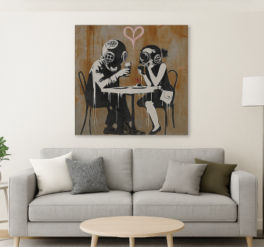 Tableau art dîner de réflexion en couple - TenStickers